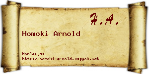 Homoki Arnold névjegykártya